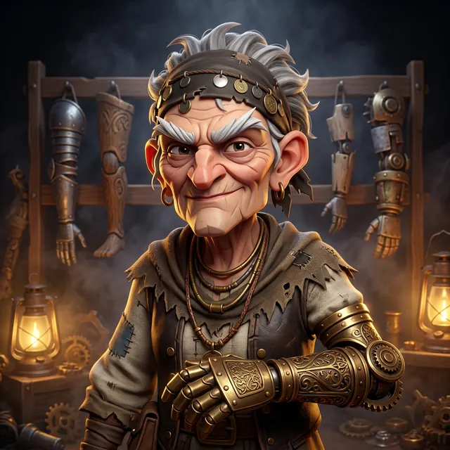 Mother Tallow, the bonesetter, with her brass forearm.
